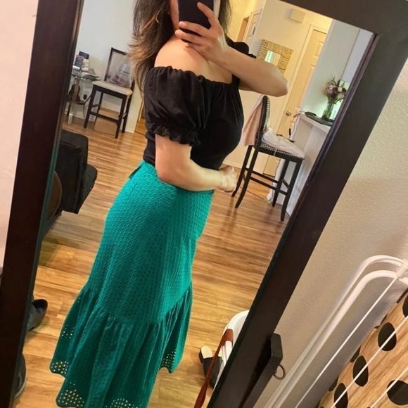 Anthropologie Aja green eyelet skirt - Picture 11 of 13